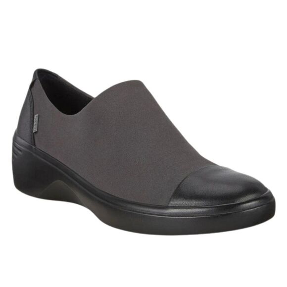 Ecco Soft 7 Black Stretch Fabric Leather Waterproof Shoes 10W